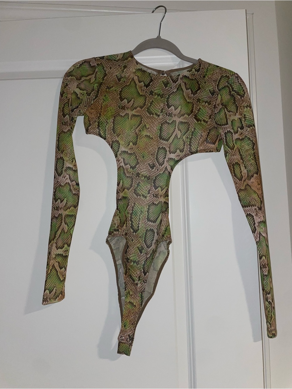 Green Snake-Print Reptile Pattern Bodysuit - Dundas + Revolve